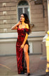 Slit evening dress Long sequin dress for women